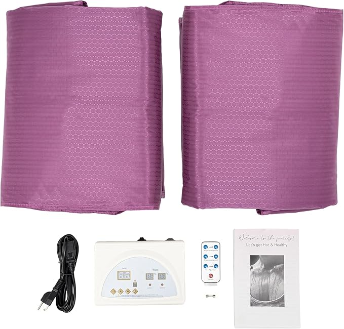 Infrared Sauna Blanket 6 ft x 2.6 ft, Portable Far Infrared Sauna Blanket for Home Use, Body Relaxation and Detoxification, 95-176°F, 0-60 Minutes Timer (Purple)