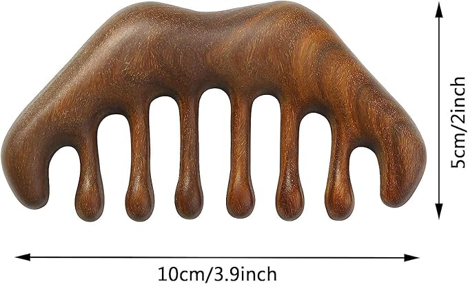 OULIGET Massage Wooden Comb,Wood Wide Tooth Hair Comb, Scraping Scalp Massage,Handheld No Static Head Tool,1 Pieces.