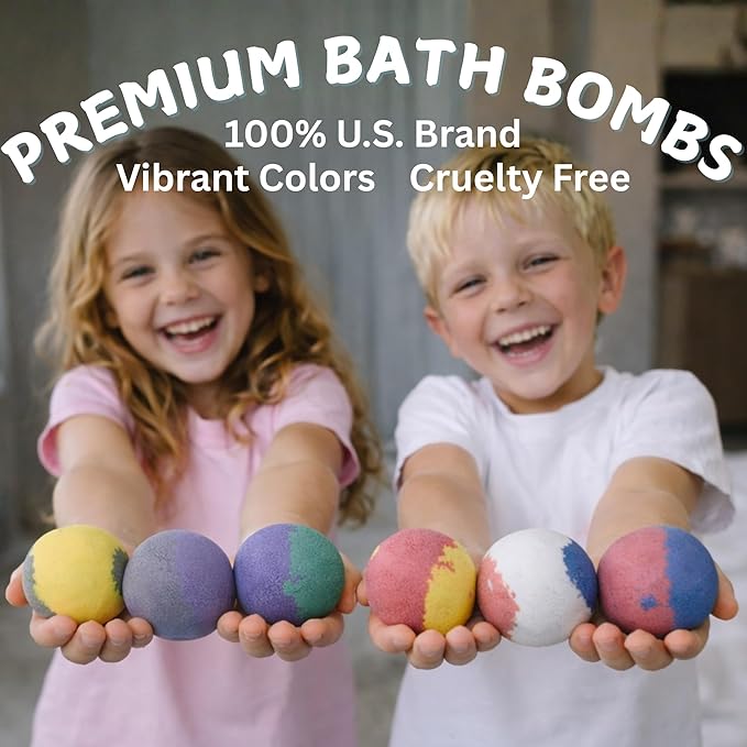 EvolutionUSA 6pc Epic Superhero Bath Bombs for Kids – Childrens Super Hero Bath Bombs Toy Inside, Organic Bathbomb with Surprise, Superhero Bath Fizzers, Lush Bathbombs Easter, Christmas, Birthday