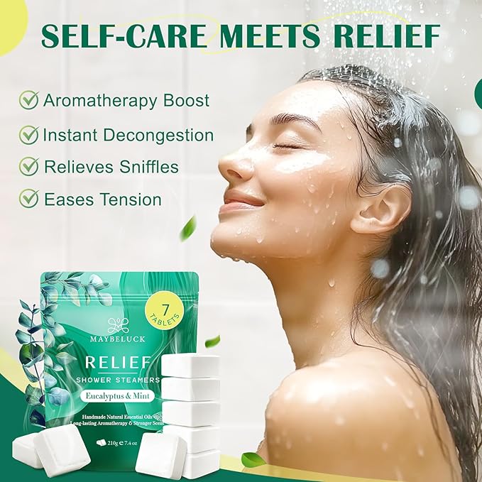 Eucalyptus Mint Shower Steamers 7 Pack - Eucalyptus for Shower, Self Care Mothers Day Gifts from Daughter, Relaxation Spa Gifts for Women & Men, Natural Essential Oil Bombs for Self Care