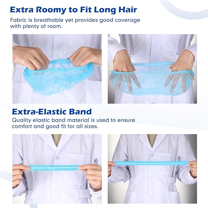 Yahenda 2000 Pcs Disposable Hair Nets Bulk 21 Inch Non Woven Bouffant Caps for Food Service Cooking Medical Salon Spa Beauty