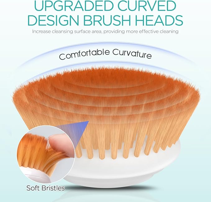 VOGOE Facial Cleansing Brush-Spin Face Scrubber Exfoliator Rechargeable, 2-Speed Rotation, Electric Face Wash Brushes for Cleansing and Exfoliating, with 2 Brush Heads, Grey