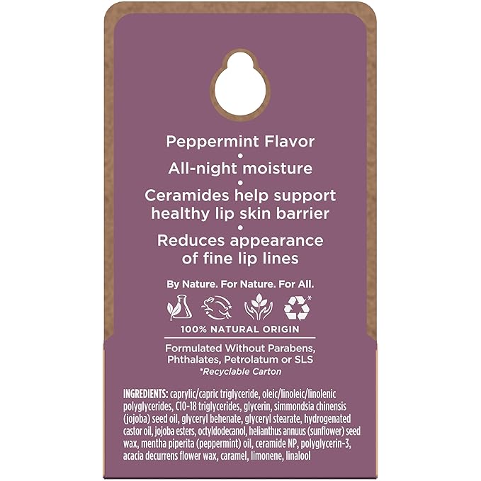 Burt's Bees Back To School Dorm Essentials, Original Overnight Intensive Lip Treatment, Moisturizing, Restorative, Reduces Fine Lines, Vitamin E, Ceramides Oils, Natural Origin Lip Care, 0.25 Oz.