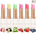 BestLand 6 Pcs/Set Peach Aloe Vera Strawberry Blueberry Avocado Grape Jelly Lipstick Set Temperature Change Moisturizer flower Lip Stick Long Lasting Nutritious Lip Balm Magic Color Change Lip Gloss