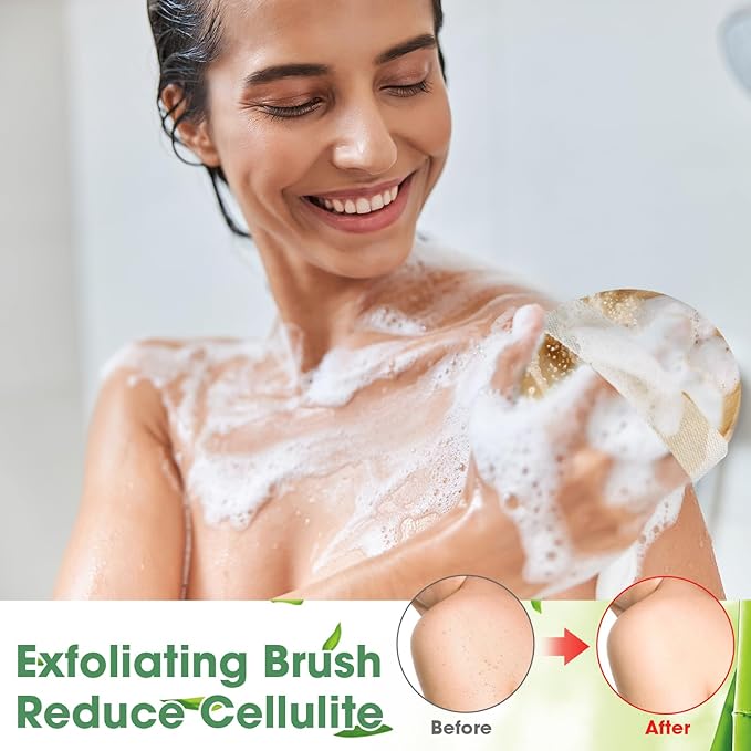 Gejoy 20 Pcs Dry Brushing Body Brush for Lymphatic Drainage Exfoliating Brush with Massage Nodule Dry Skin Body Scrubber Cellulite Shower Circulation Dead Exfoliator (4.3 x 4.3 Inches,Wood Color)