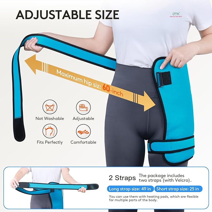 UTK Hip Heating Pad for Sciatica, 5X Far Infrared Heating Pads with 16 Natural Jades & Smart Controller, Lower Back/Thigh/Buttock/Abdomen Electric Heat Pad for Women (16.9 Inch)