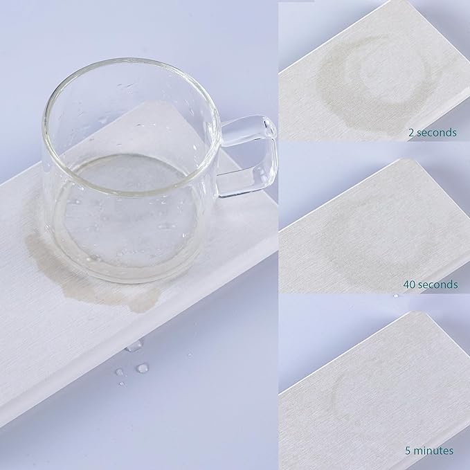 NiuYichee 2 Pcs Water Absorbing Stone Trays, Kitchen/Bathroom Sink Soap Dish, Diatomite Tray Used for Hand Soap & Cosmetic Bottles in The Modern Home, 3.5" W x 7.1" L, White