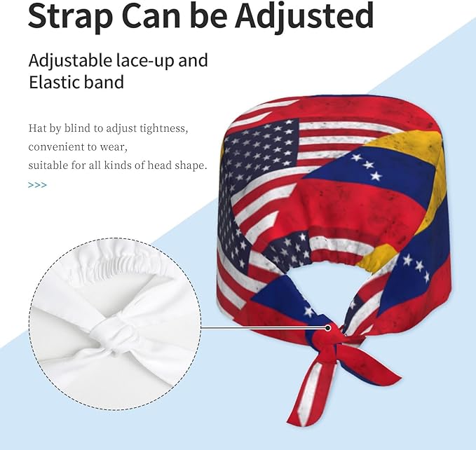 Adult Working Cap Adjustable Cleaning Work Sweatband Scrub Hat Tie Back Hats Headwear Bouffant Hat Head Headgear
