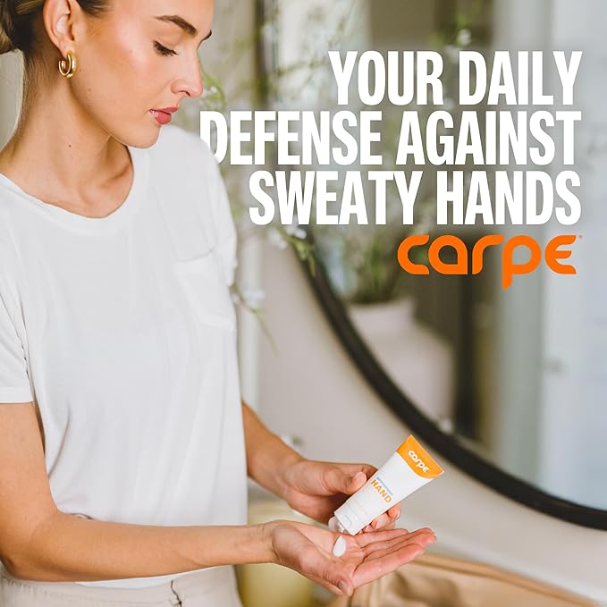 Carpe Sweat Absorbing Hand Lotion (Pack of 3), A dermatologist-recommended smooth lotion that helps stop hand sweat, great for hyperhidrosis or excessive sweat (Original Eucalyptus)