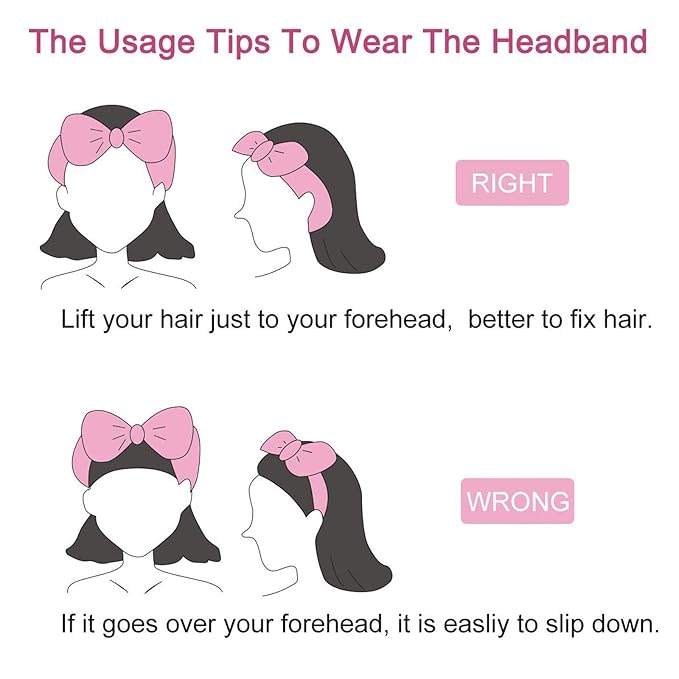 Casoty 6 Pcs Skincare Headband Bow Hair Band Spa Headband for Women Soft Coral Fleece Headbands for Washing Face Terry Cloth Head Band Makeup Head Band Face Wash Headbands