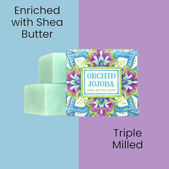 Greenwich Bay Mini Botanical Soap Bars – 12 Pack 1.9 oz Each – Individually Wrapped Guest Soaps for Airbnb, Spa, Travel, Bath – Travel Size Bar Soap Set, Orchid Jojoba