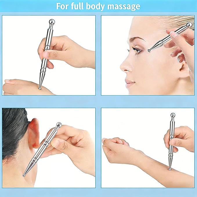 Stainless Steel Gua Sha Tool, Face Roller, Manual Massage Pen, Jade Roller Facial Tools for Face