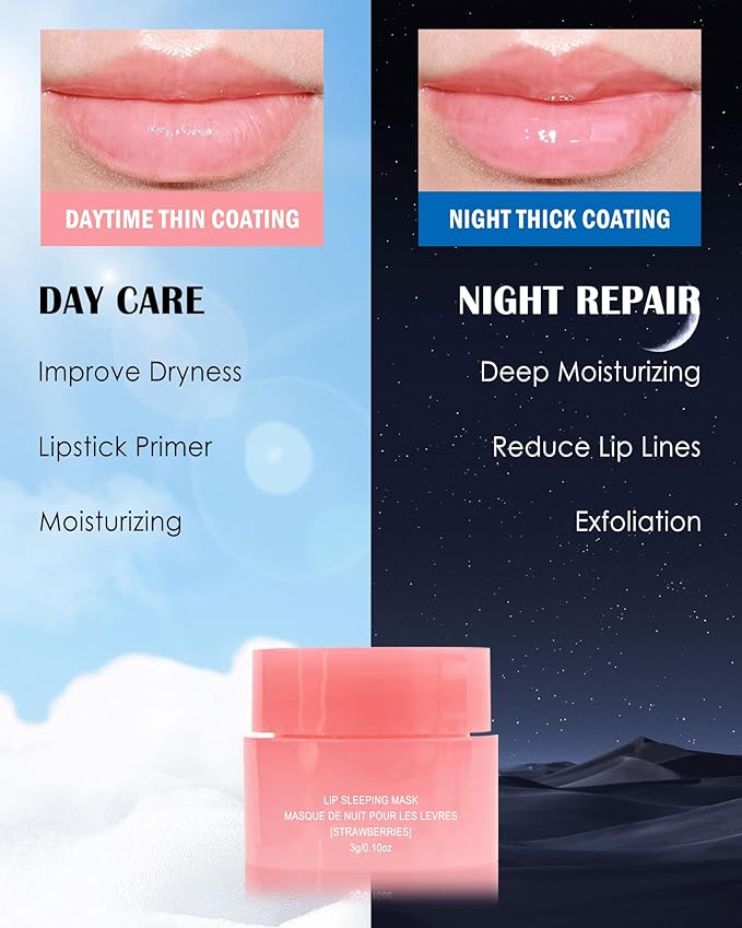 Lip Sleeping Mask Set-5 Pcs Moisturize & Nourish Lip Balm,Repair for Dry Cracked Lips,Deep Hydrating Lip Moisturizer Overnight Lip Balms,Women's Day Treatment Lip Care Gift for Women Men