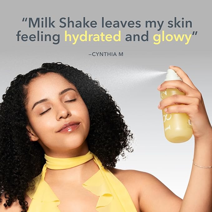 Beekman 1802 Milk Shake Hydrating Face Mist – Setting Spray & Milky Toner with Hyaluronic Acid & Squalane – Facial Toner & Face Spray – Lightweight Hydration, Minimizes Pores, Travel Size