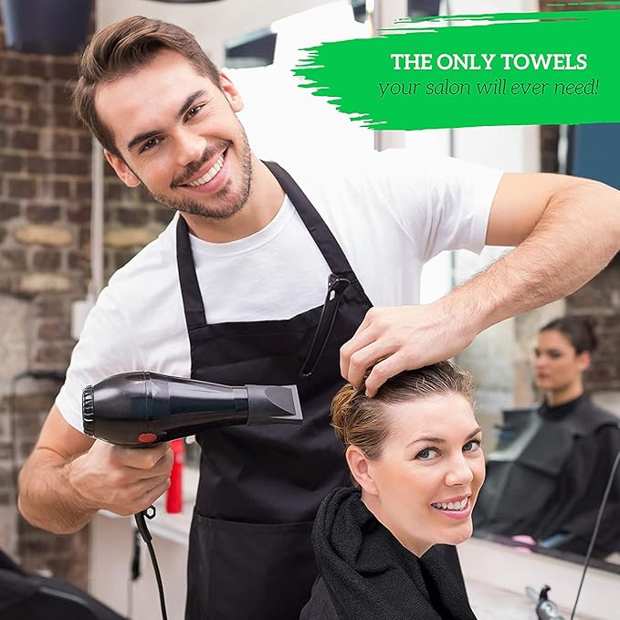 GREEN LIFESTYLE Black Bleach Proof Towels Bulk Sets 100% Cotton 16' X 25' Premium Spa Quality, Super Soft and Absorbent for Gym, Pool, Spa, Salon and Home 96 Pack
