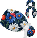 Scrub Cap with Hair Scrunchy, Ponytail Holder Surgical Cap