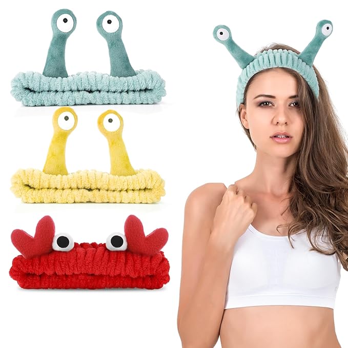 WLLHYF 2 Pack Spa Headband Makeup Brush Set, Bowknot Hair Bands With Silicone Face Mask Brush, Coral Fleece Elastic Headband for Face Washing Shower Sports Makeup Beauty Skincare