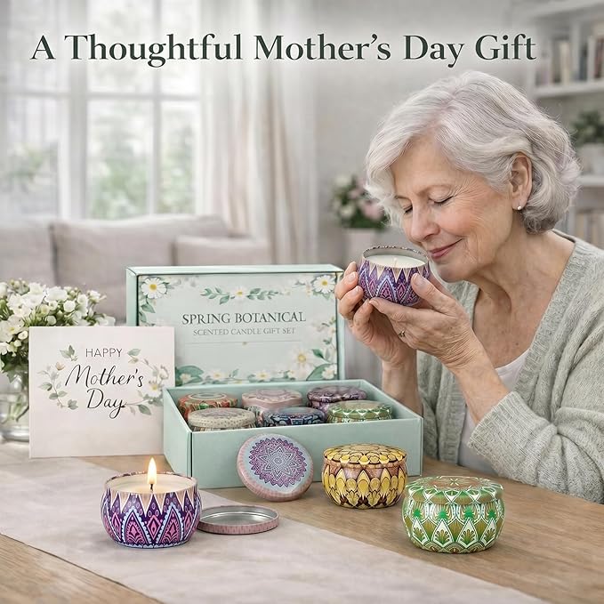 YINUO Scented Candle Gift Set for Women, 12 Pack Soy Wax Aromatherapy Candles, Floral, Citrus & Fresh Scents, Birthday Gifts for Women