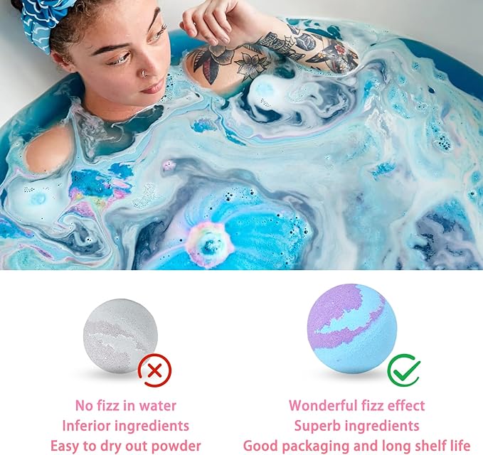 Bath Bombs Salt Balls,18 Natural Handmade Bath Bomb Kit,Organic Bathbombs with Rosemary Lemon Rose,Perfect for Bubble Spa Bath,Birthday Gifts for Boys, Girls