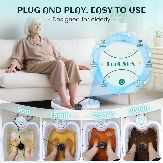 Ionic Foot Bath Detox Machine, Foot Detox Machine With Massage Basin, Ion Foot Bath For Home Use, Relax Stress and Regain Vitality