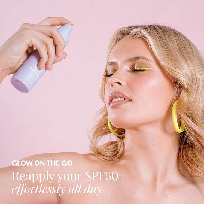 Naked Sundays SPF 50 Hydrating Glow Face Mist - Daily Sunscreen Spray & Makeup Setting Spray with Hyaluronic Acid, Lightweight, Non-Greasy & Hydrating, 75ml
