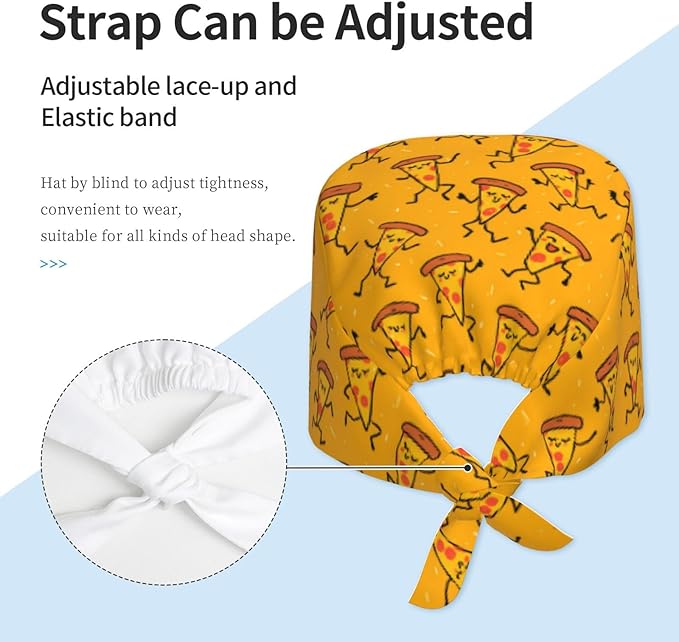 Alligator Ice Cream Working Cap, Scrub Cap with Sweatband, Adjustable Tie Back Hat Breathable Headgear for Women/Men