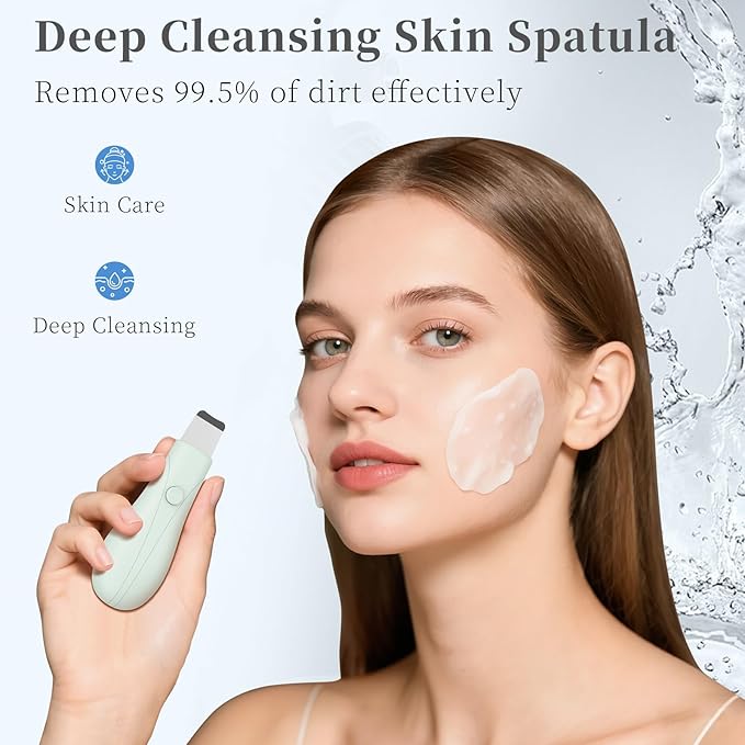 Blackhead Remover Tools, Black Head Remover for Face and Nose, Skin Scrubber Face Spatula Deep Pore Cleaner for Daily Skin Care, Skin Care Tools for Men and Women, Whitehead Removal (Green)