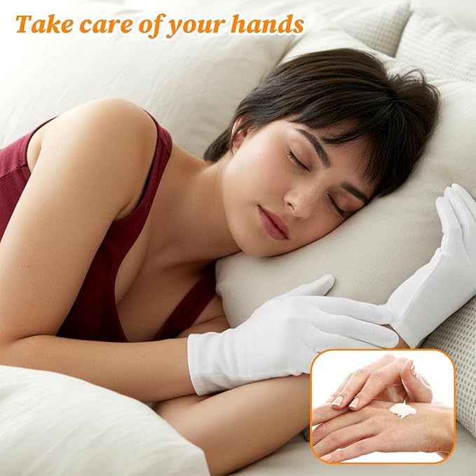 6 Pairs Moisturizing Socks Gloves Set, Spa Foot Moisturizer Socks & Cotton Lotion Gloves for Overnight Hydration, Repair Dry Hands & Feet, Rough Cracked Skin Treatment(Each 3)