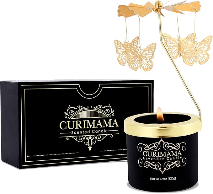 Mothers Day Gifts for Mom, Unique Birthday Gift for Women, Mothers Day Gifts for Mom Daughter Wife, Butterfly Gift for Grandma, Rotating Candles Presents for Friend