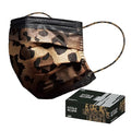 CSD Colo 30 Pcs Leopard Print Disposable Face Masks, 3 Ply Adult Mask with Elastic Ear Loop, Nose Bridge Clip, Breathable Comfortable Mask Great for Indoor, Outdoors Use (Camo)