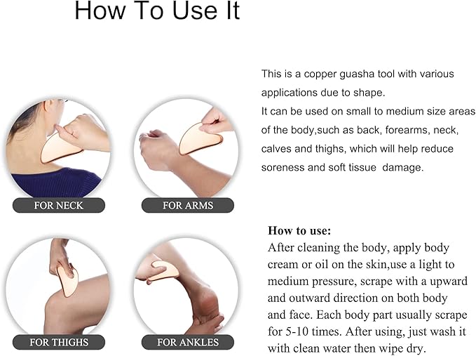 MagEnergy Gua Sha Tool Pure Copper Scraping Facial Massager Guasha Board for Neck and Face Special Gifts for Grandparents Parents Friends