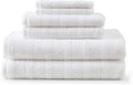 Martha Stewart - Bath Towels, Soft & Absorbent 100% Cotton Towels, Solid 500 GSM, 6-Piece Bathroom Towel Set with Textured Weave (Bedford Cottage White)