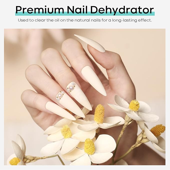 modelones Nail Dehydrator, 15 ml Acid Free Nail Prep Dehydrator for Acrylic Nails and Gel Nail Polish, Hema-Free Primer Bonder