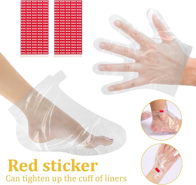 200 Pcs Paraffin Wax Liners for Hands and Feet - Disposable Plastic Bags for Thermal Wax Therapy, SPA, and More
