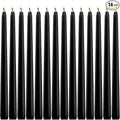 WPONSZU Set of 14 Black Taper Candles, 7-8 Hours Burn Time, Unscented, Smokeless and Dripless, 4/5 x 10 Inch Dinner Candle Set for Halloween,Household, Wedding, Party and Home Décor Candlesticks