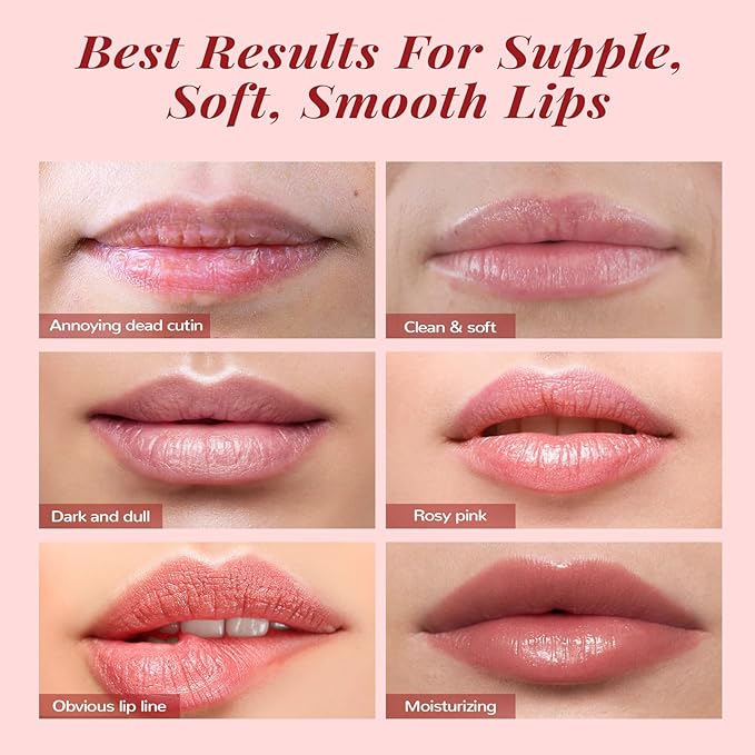 Lip Scrub & Lip Mask Set, Overnight Treatment Lip Care Products, Mothers Day Gifts Set for Mom, Moisturize & Nourish, Dry Cracked Lips, Intense Hydration with Vitamin C, Overnight Lip Mask