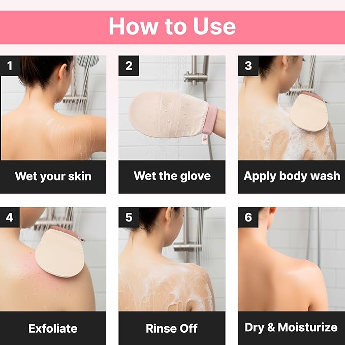 Vegan Silk Exfoliating Gloves Set (2 Pack) – Korean Spa Body Scrubber Mitt for Dead Skin & Ingrown Hair | Gift for Smooth Glowing Skin