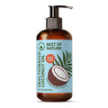 Best of Nature Fractionated Coconut Oil for Face, Hair & Massage – 100% Pure Liquid Coconut Oil for Skin, Unscented Carrier Oil for Essential Oils, Lightweight Body Oil, 8 fl oz Pump Bottle