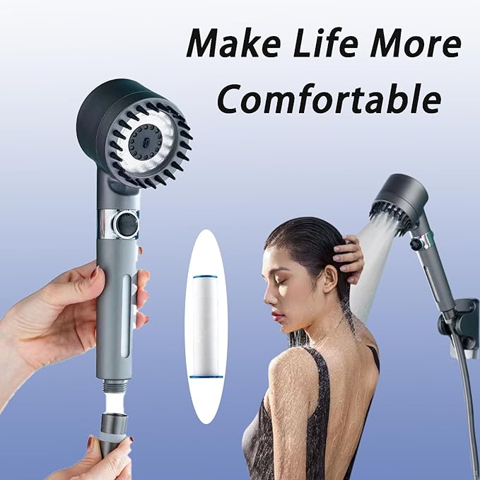 12Pcs 3.34×0.94 Inch Ion Shower Dropse Head Filter PP Cotton Replacement Cartridge, Shower Head Filter Drivese, Water Filter Core Cotton For Handheld Showerheads.