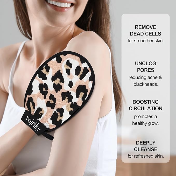 Durable Body Scrub, Dead Skin Remover & Body Scrubber Exfoliator, Body Exfoliating Gloves for Shower, washcloth exfoliating, exfoliating Glove for Smooth Skin 2PCS
