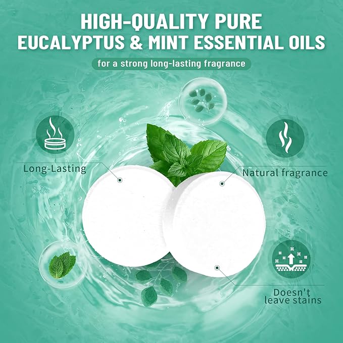 Shower Steamers Aromatherapy, Basket Set for Mothers Day Gifts for Mom, 8-Pack Shower Bombs Eucalyptus & Mint Essential Oil, Relaxation & Self Care Teacher Appreciation Gifts for Women & Men Wife