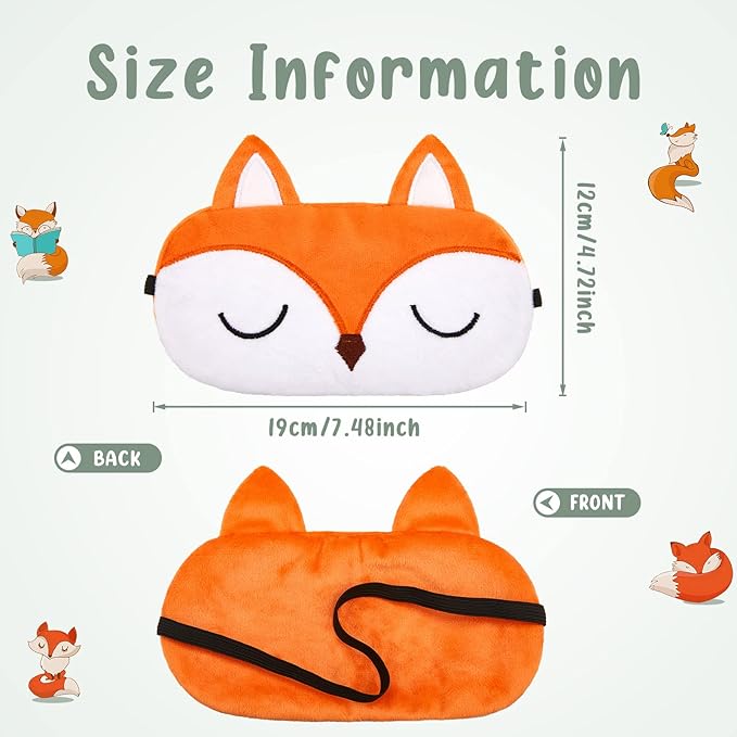 Haysandy 3 Pieces Sleep Mask for Kids Girls Cute Cat Sleeping Eye Cover Soft Mask Comfortable Funny Animal Night Eye Blindfold Cover for Kids Girls Women Home Travel(Dog, Fox)