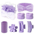16 Pcs Skincare Headband Set, Face Washing Headband with Wristbands, Hair Claw Clips & Hair Ties, Spa Headbands for Women Girls, Perfect for Facial, Makeup, Shower, Gift Ready Box