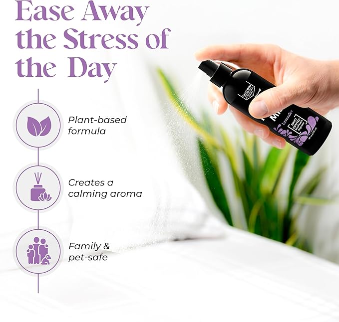 Aromasong Lavender Pillow Spray - All Natural Linen & Bedtime Mist for Sleep - Aromatherapy Botanical Essential Oils for Sleeping - Fragrance Scent 8 Oz.