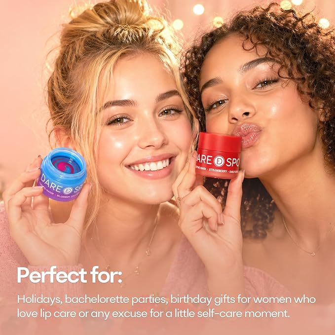 SPODARE 20g Blueberry Lip Mask Overnight, Lip Moisturizer for Dry Cracked Lips Care, Dual-Color Lips Balm for Nourishing and Softening Lips, Birthday Gifts for Women & Teens