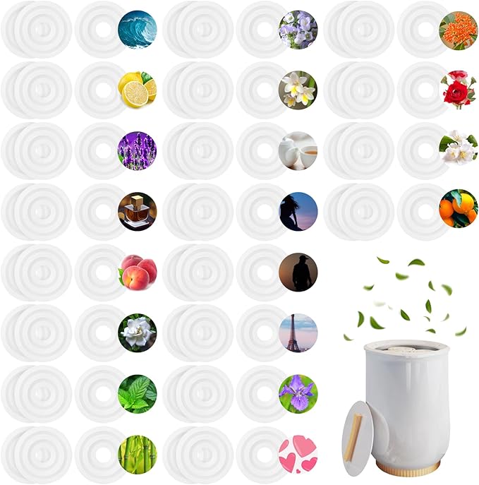 Demissle 120 Pcs 20 Flavors Replacement Fragrance Discs for Towel Warmer Bucket Fragrance Scented Pads Towel Warmer Scent Disc Aroma Tablets for Scent Warmers Bucket
