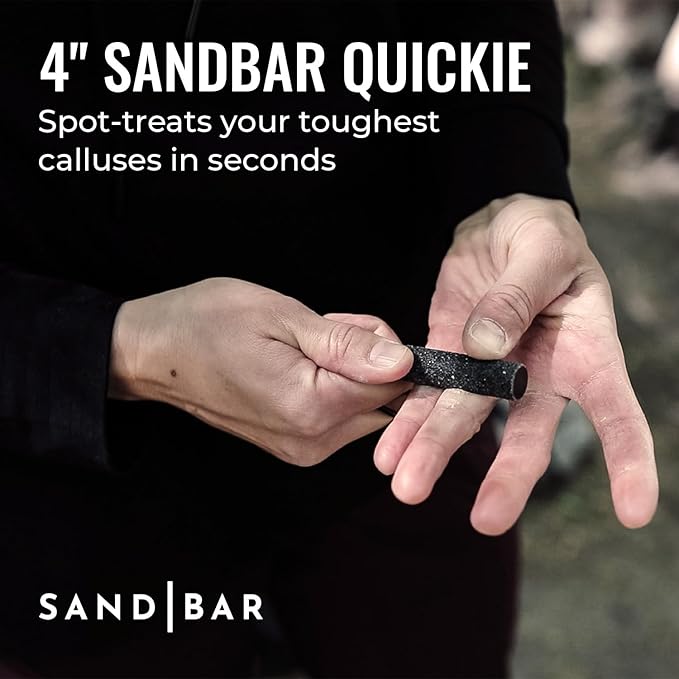 SandBar Ultimate Callus Remover Set - 4" & 8" Files with Moisturizing Salve Balm Stick - Elevating Athletes, Weightlifters & Rock Climbers for Smoother Hands & Feet - Gold (Black) (Flat Black Bundle)
