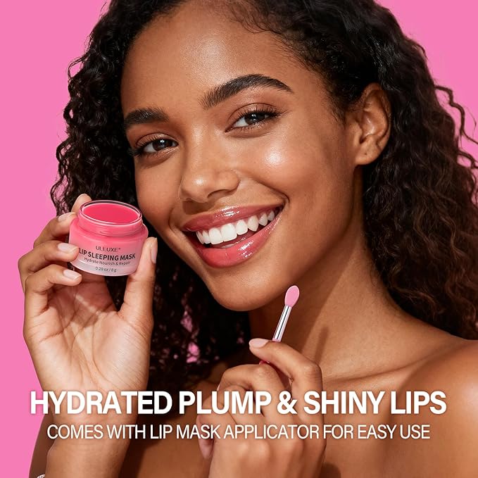 Lip Mask Set 4 Pcs, Mothers Day Gifts for Mom, Wife, Lip Care Products for Women & Teen Girls, Overnight Lip Masks to Hydrate, Nourish & Soften Lips, Lip Sleeping Mask to Moisturize Cracked Lips