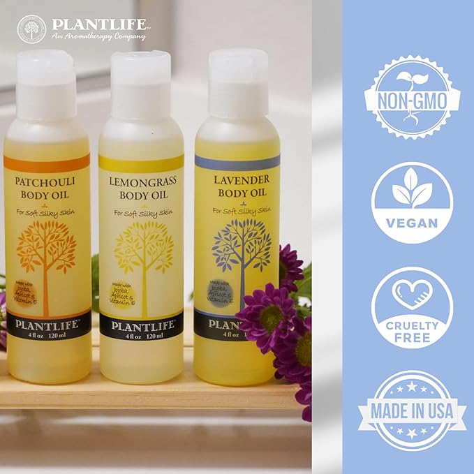 Plantlife Herbal Body Oil with Neem - Natural Aromatherapy - 4 oz
