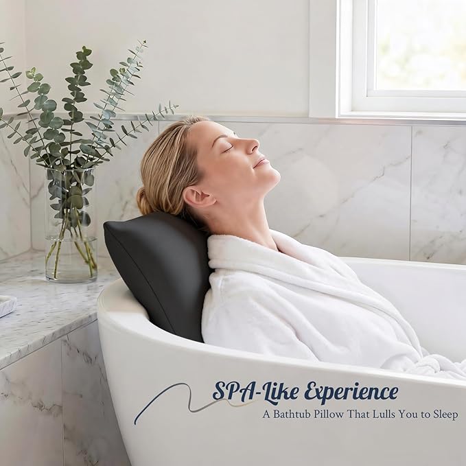 Luxury Bathtub Pillow, Gift for Christmas Birthday Mother's Day, Skin-Friendly Cushion, Support Back, Neck & Head, Non-Slip, Adjustable Thickness, Washable & Quick-Drying - Ideal for Home Spa Days